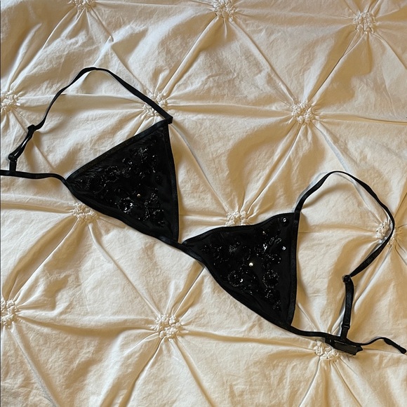 Zara Other - Zara Black Sequin Triangle Bralette - Women Intimates